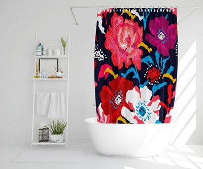 Bright Flowers on Dark Background (Shower Curtain) / Default Title Price Comparisons | Compare The Build
