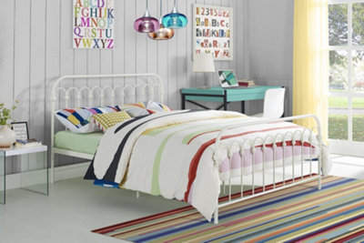 Bright Pop Metal Bed White, Double