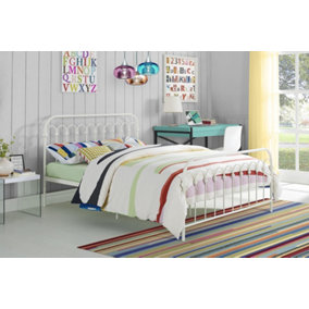 Bright Pop Metal Bed White, Double