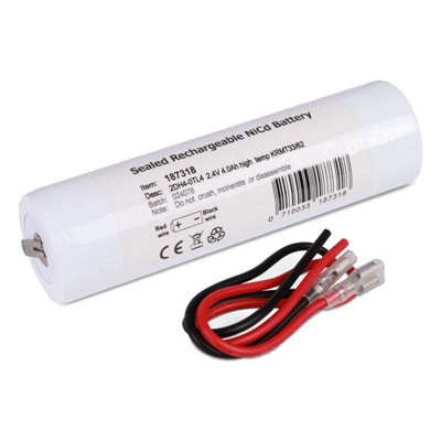 Bright Source 2 Cell 2.4v 4Ah Inline NiCd Emergency Battery with Tags ...