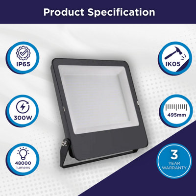 Bright Source 300w 6500k LED Floodlight - Daylight