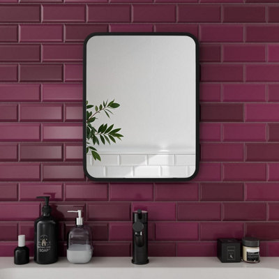 Bright Source 390x500 Antila Black Rounded Edge Mirror