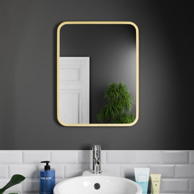 Bright Source 390x500 Antila Brushed Brass Rounded Edge Mirror