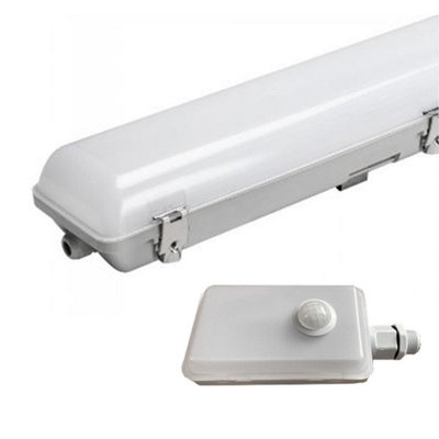Bright Source 4ft 30w IP65 Twin LED Non Corrosive Fitting - CCT - Emergency & PIR Sensor
