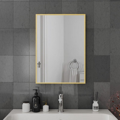 Bright Source 500x700 Corvus Brushed Brass Squared Edge Mirror