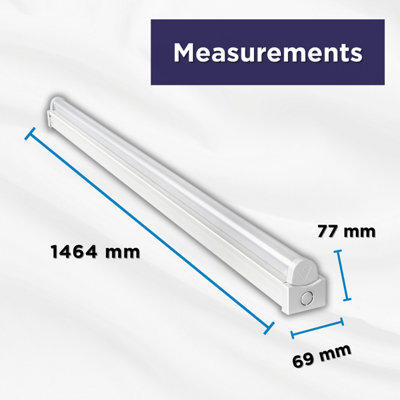 Bright Source 5ft 52w Twin LED Batten Fitting - CCT - Self Test Emergency