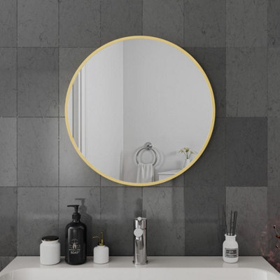Bright Source 600x600 Ursa Brushed Brass Circular Mirror