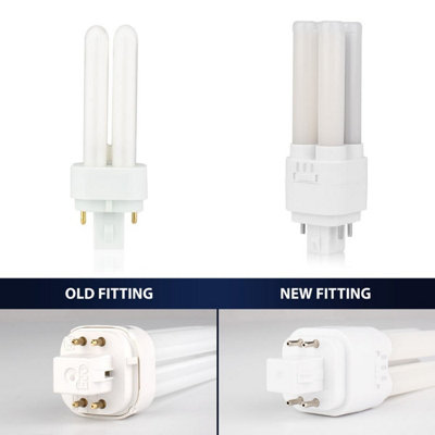 Bright Source 6w (10w) LED PL-C Mains Operated 4Pin Lamp G24-q1 - 3CCT