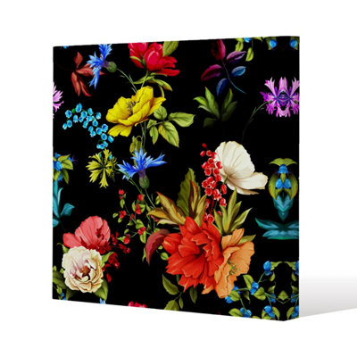 Bright Vibrant Flowers (Canvas Print) / 101 x 101 x 4cm Price Comparisons | Compare The Build