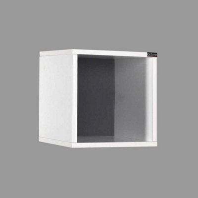 Bright White Floating Cube Shelf