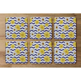 Bright Yellow Flowers & Zig Zags (Coaster) / Default Title
