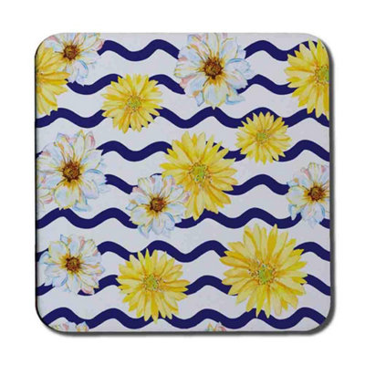Bright Yellow Flowers & Zig Zags (Coaster) / Default Title