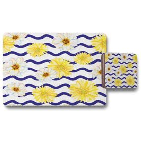 Bright Yellow Flowers & Zig Zags (Placemat & Coaster Set) / Default Title