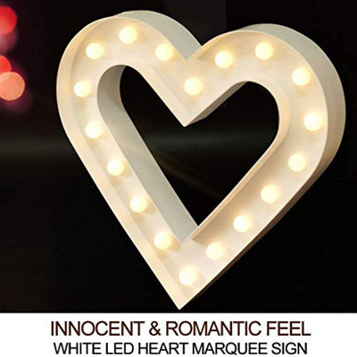 Bright Zeal 12.8 inch LED Heart Marquee Light - Warm White
