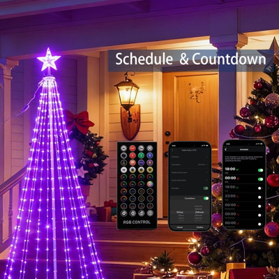 Bright Zeal Color-Changing LED Cone Tree Lights -8FT 340 LED