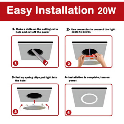 Brightex,20w (Higher Than 18w) led Recessed downlight Round Ceiling ...