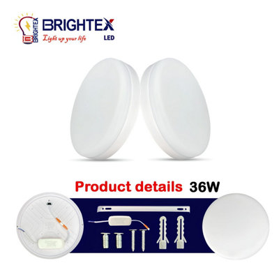 Brightex 36W Round LED Panel Ceiling Light, 3240 Lumens, Surface ...