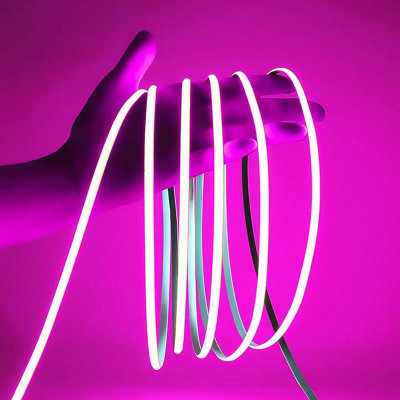 Brightex 5m COB LED Strip Light 220V Flexible Super Bright Pink LED ...