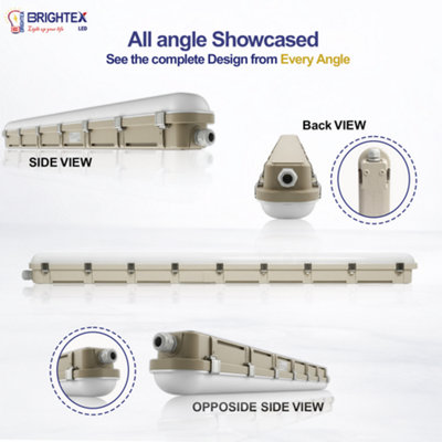 Brightex 72W LED Batten Light 1800mm IP65 Waterproof 3CCT Surface Tube ...