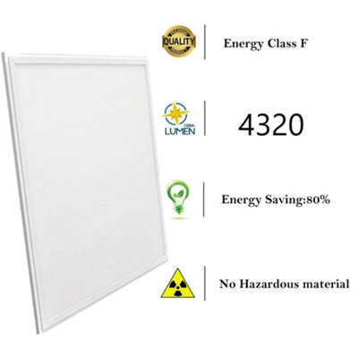 brightex led panel light 600x600mm 48w 4320lm recessed/suspended ...