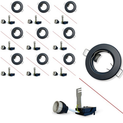 Brightex Pack of 10 GU10 Downlight Holder Round Recessed Ceiling ...