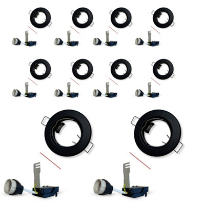 Brightex Pack of 10 GU10 Downlights Holder Round Recessed Ceiling ...
