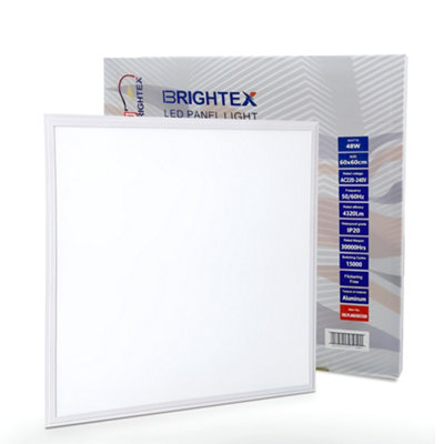 Brightex Pack of 5 LED Panel Light 600x600mm 48W 4320lm Recessed ...