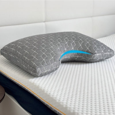 Brightr MoonHug Adjustable Memory Foam Pillow - Best Neck Pain & Side Sleeper Pillow - Hypoallergenic - Ergonomic Contoured Shape