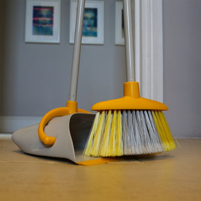 Brights Indoor Long Handled Lobby Dustpan & Brush Set - Yellow