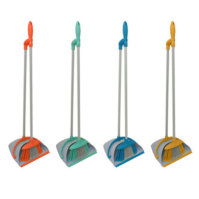 Brights Indoor Long Handled Lobby Dustpan & Brush Set - Yellow - 3