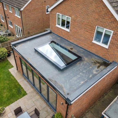 Brightside Flat Glass Fixed Rooflight with Ultra-Slim Anthracite Grey Aluminium Frame - Clear Glass - 2000mm x 1000mm