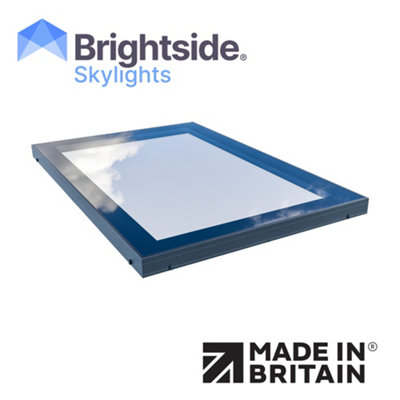 Brightside  Flat Glass Fixed Rooflight with Ultra-Slim  Anthracite Grey Aluminium Frame - Clear Glass - 750mm x 750mm