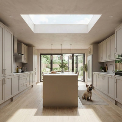Brightside  Flat Glass Fixed Rooflight with Ultra-Slim  Anthracite Grey Aluminium Frame - Clear Glass - 750mm x 750mm