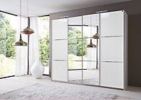 BRIGTON a 4 sliding door wardrobe with the two centre doors fitted with mirror glass