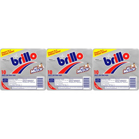 Brillo Multi Use Soap Pads 10 per pack (Pack of 3)
