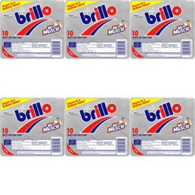 Brillo Multi Use Soap Pads 10 per pack (Pack of 6)