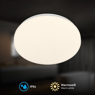 Briloner Bathroom Ceiling Light LED Lamp IP54 Round 12W 270mm Warm White
