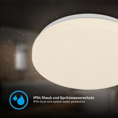 Briloner Bathroom Ceiling Light LED Lamp IP54 Round 12W 270mm Warm White