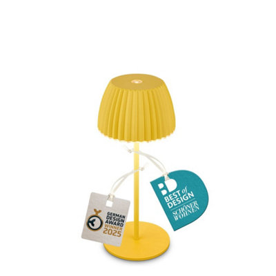 Briloner Battery Powered Yellow Dimmable Table Lamp