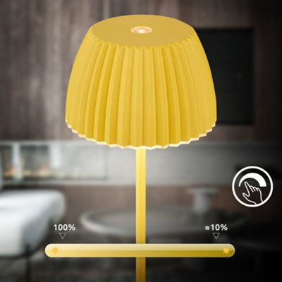 Briloner Battery Powered Yellow Dimmable Table Lamp