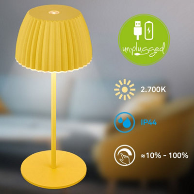 Briloner Battery Powered Yellow Dimmable Table Lamp