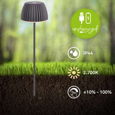 Briloner Black Mini Garden Pathway Light Spike Rechargeable Outdoor ...