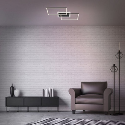 Briloner Black Rectangular LED Ceiling Light Remote Control CCT ...