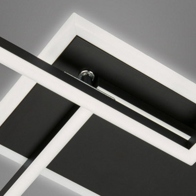 Briloner Black Rectangular LED Ceiling Light Remote Control CCT ...
