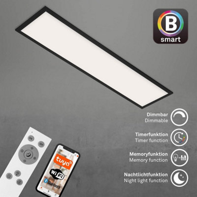 Briloner Black Smart LED Ceiling Light Panel CCT 3000 to 6500K App ...