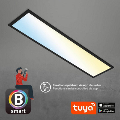 Briloner Black Smart LED Ceiling Light Panel CCT 3000 to 6500K App ...