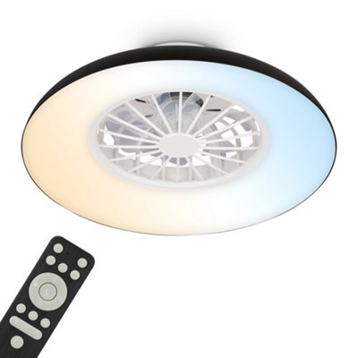 Briloner CCT Mains-powered LED Black Remote Control Dimmable Ceiling ...