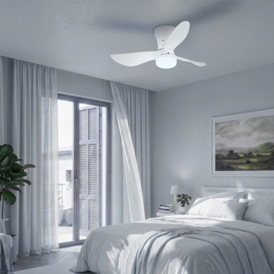 Briloner Mains-powered LED White CCT Remote Control Ceiling Fan Light (Dia)78cm