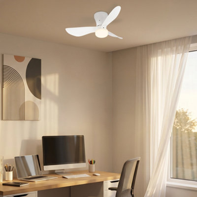 Briloner Mains-powered LED White CCT Remote Control Ceiling Fan Light (Dia)78cm