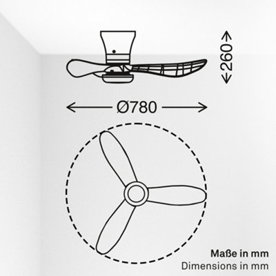 Briloner Mains-powered LED White CCT Remote Control Ceiling Fan Light (Dia)78cm